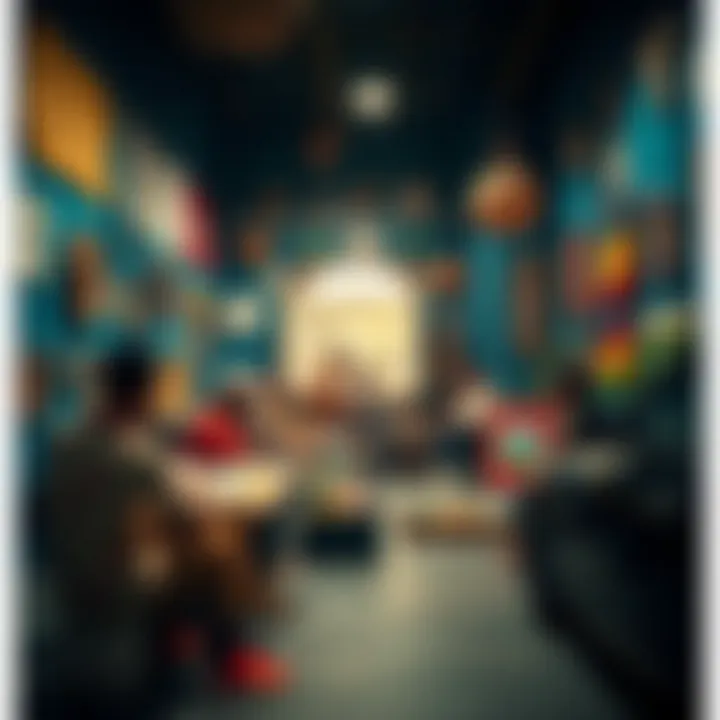 Cultural exchange depicted through diverse symbols and artifacts.