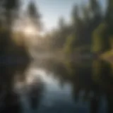 A serene lake reflecting the importance of clean water