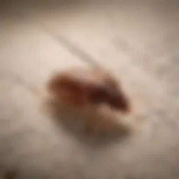 Close-up view of bed bug on fabric