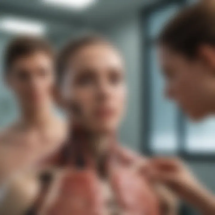 A classroom setting with students engaged in anatomical study