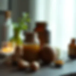 A serene depiction of natural remedies for yeast infections