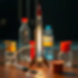Visual representation of bottle rocket setup with a clear view of materials
