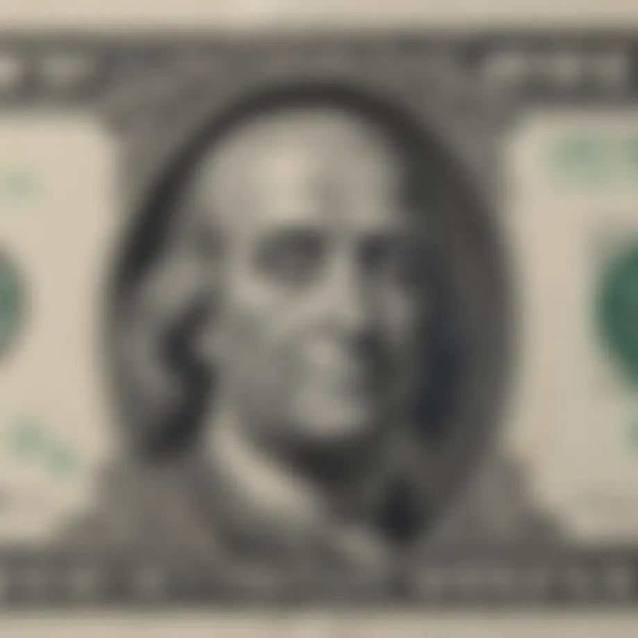 Close-up of a clean dollar bill showing intricate details