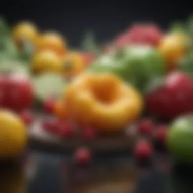 Vibrant Sources of Vitality An array of colorful fruits and vegetables as a source of postpartum vitamins