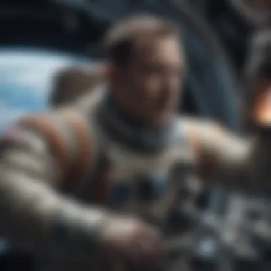 Research in Zero Gravity Astronaut conducting a scientific experiment aboard the ISS