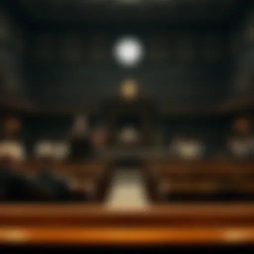 A courtroom illustration depicting the Scopes Trial proceedings