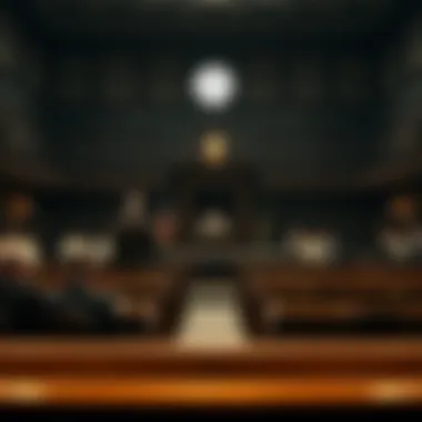 Courtroom Dynamics of the Scopes Trial A courtroom illustration depicting the Scopes Trial proceedings