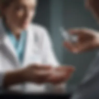 A healthcare professional discussing medication options with a patient