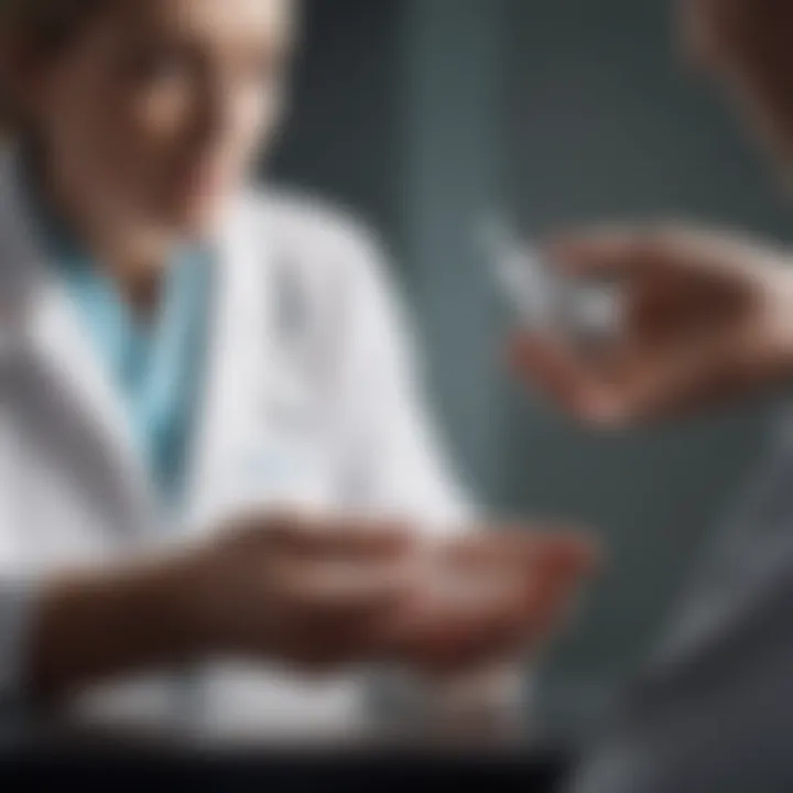 A healthcare professional discussing medication options with a patient