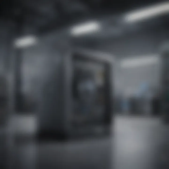 A secure facility showcasing advanced equipment for hard drive destruction.