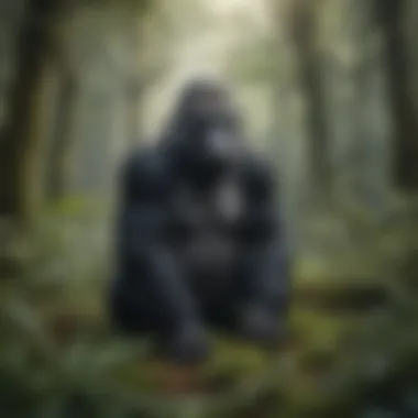 Gorilla Habitat: Lush Forests A lush forest setting representing gorilla habitats
