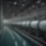 A modern desalination plant with large machinery and pipelines.