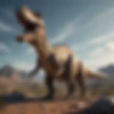 Evolution of Public Interest in Dinosaurs An illustrated timeline showcasing the evolution of public interest in dinosaurs from the 19th century to the present.