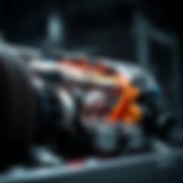 Electric Vehicle Powertrain Technology Close-up of an electric vehicle powertrain