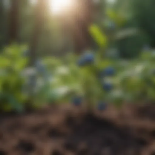 Vibrant Echo blueberry plants in a lush agricultural setting