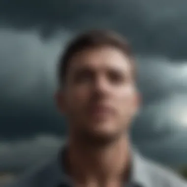 The Storm of Inadequacy Emotional struggle visualized with a stormy sky