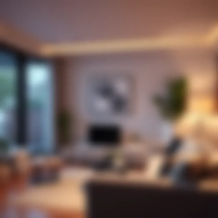 Air purifier in a modern living room