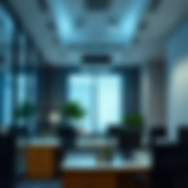 Ventilation system in a contemporary office