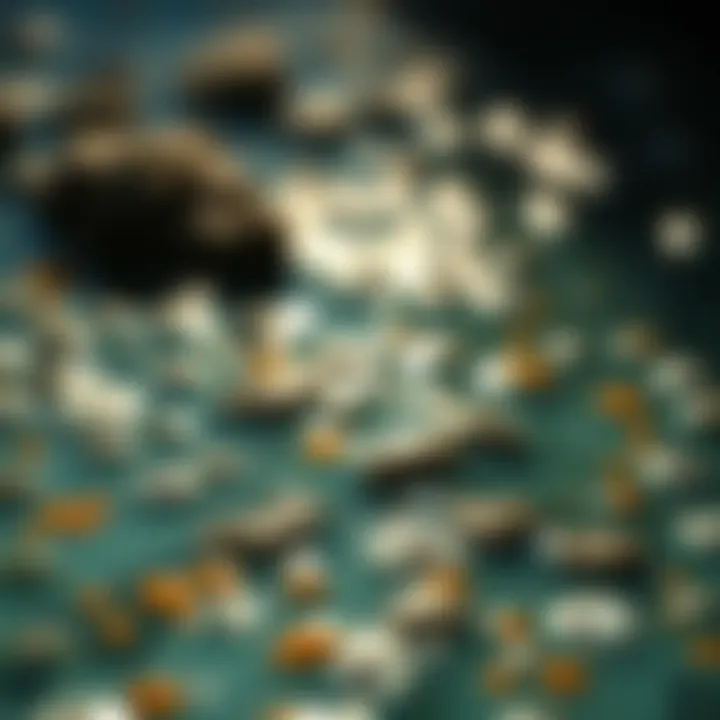 A close-up of contaminated water showcasing pollutants