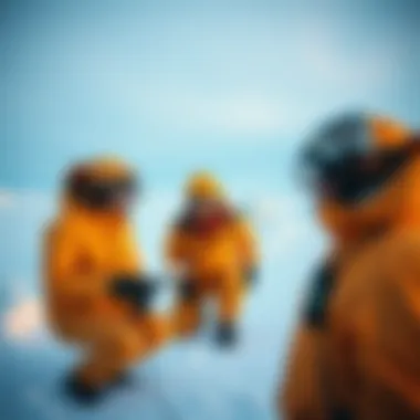 Research scientists conducting studies in the Antarctic environment