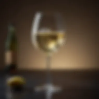 Elegant Glass of High-Alcohol Chardonnay A glass of high-alcohol Chardonnay reflecting light