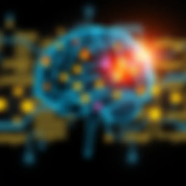 Neurological Insights into Emotions An intricate brain illustration highlighting emotional responses