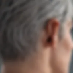 Diagram illustrating the biological mechanisms of hair graying
