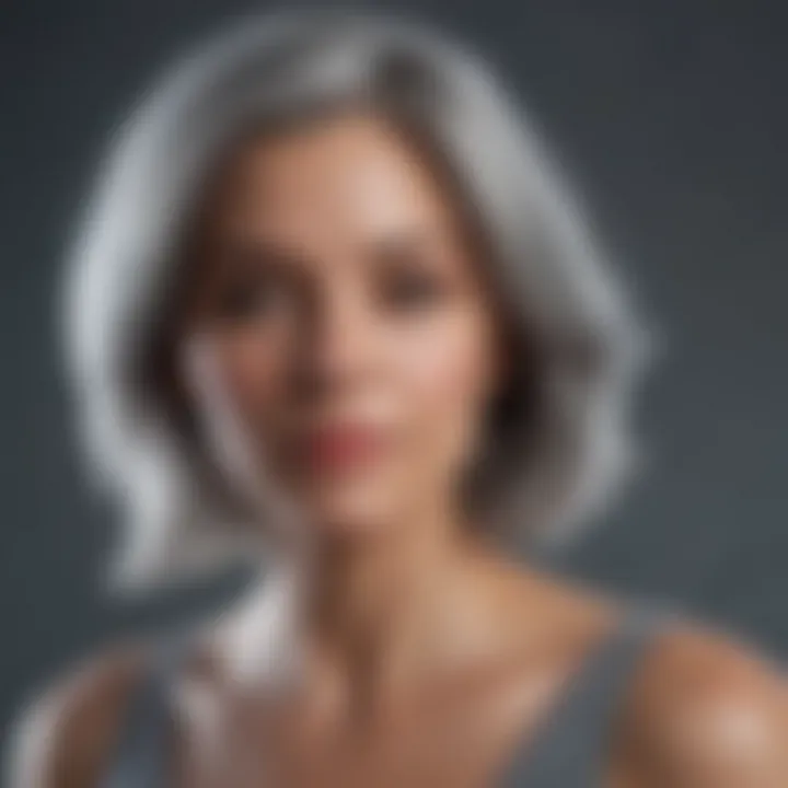 A serene portrait conveying confidence and beauty in embracing natural gray hair.