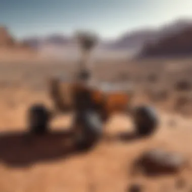 An artist's rendition of a future Mars rover mission