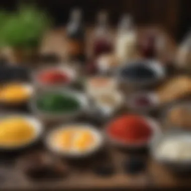 Diverse Iodine Sources A variety of iodine-rich foods including seaweed, dairy products, and eggs arranged beautifully on a table.