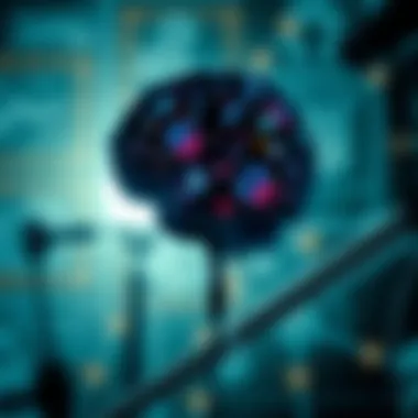 Illustration of a brain analyzing complex scientific concepts