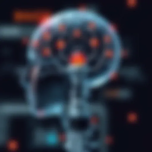 Conceptual representation of spinal cord implants in the brain