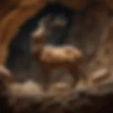 A detailed cave painting showcasing intricate animal depictions and abstract symbols