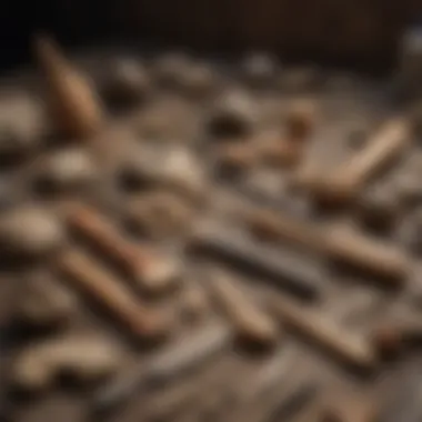 Tools of the Trade: Paleolithic Artistic Implements A representation of various Paleolithic tools used for creating art