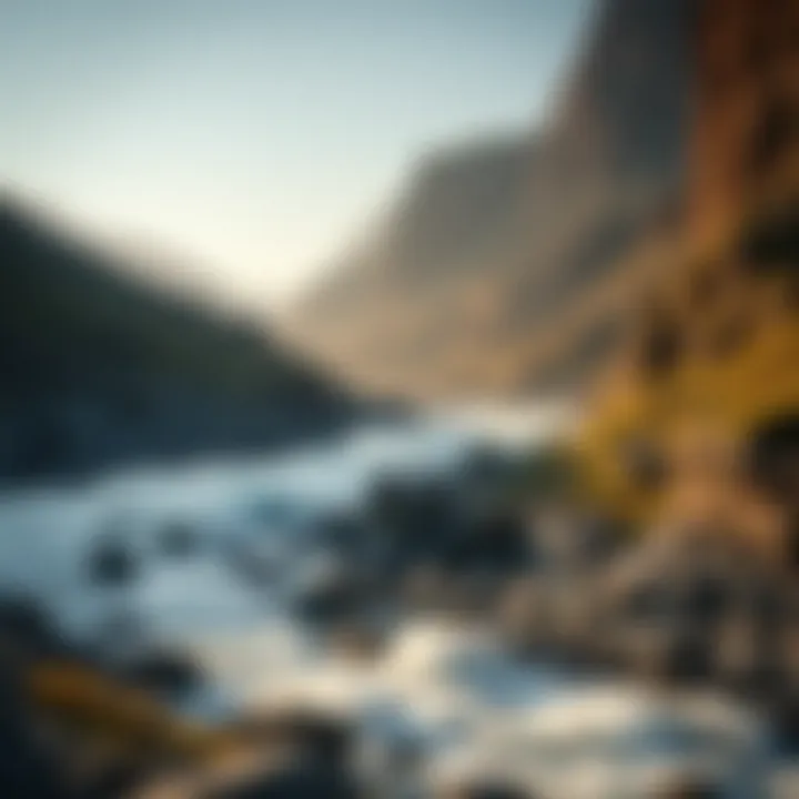 Flowing River Valleys Dynamic river flowing through a valley