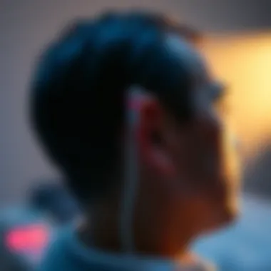 Visual representation of TENS device application for tinnitus relief