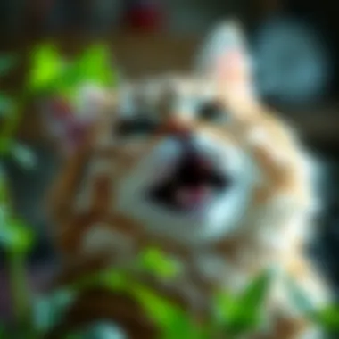 A cat experiencing the effects of catnip