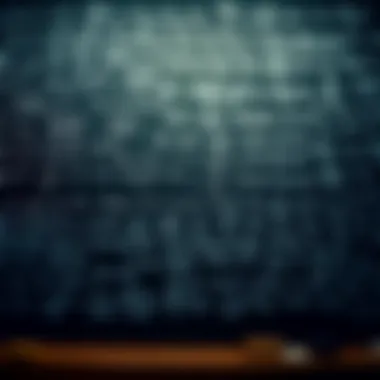 Complex Equations Revealed A chalkboard filled with complex mathematical equations