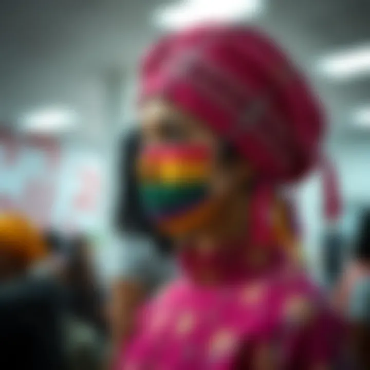 Cultural symbols representing the intersection of culture and identity