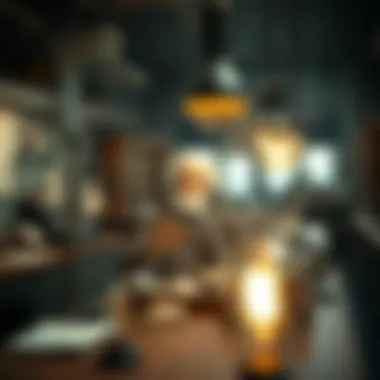 Edison in his laboratory surrounded by inventions