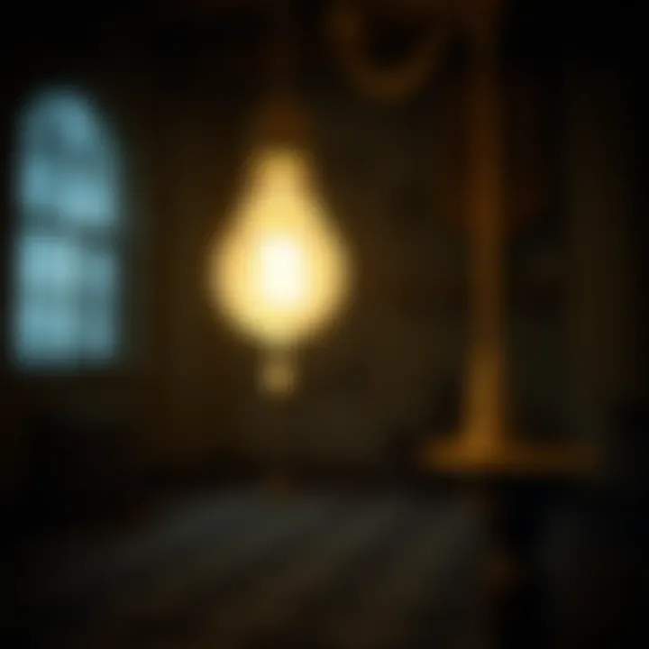 The first light bulb illuminating a room
