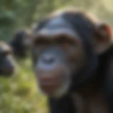 Chimpanzees in the Wild A group of chimpanzees in their natural habitat