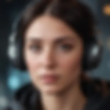 A close-up of a person with headphones, deeply immersed in their own world of music, showcasing emotional engagement.