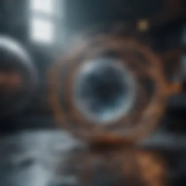 A conceptual illustration of quantum mechanics, highlighting the complexities of particles and wave functions.