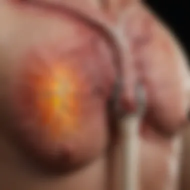 Joint Inflammation and Climate Effects Close-up of a joint model illustrating inflammation related to environmental changes