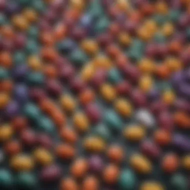 Diverse Vitamin Supplements for Mental Health An array of vitamin supplements in colorful capsules and tablets