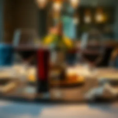 A sophisticated wine pairing setup at a fine dining table