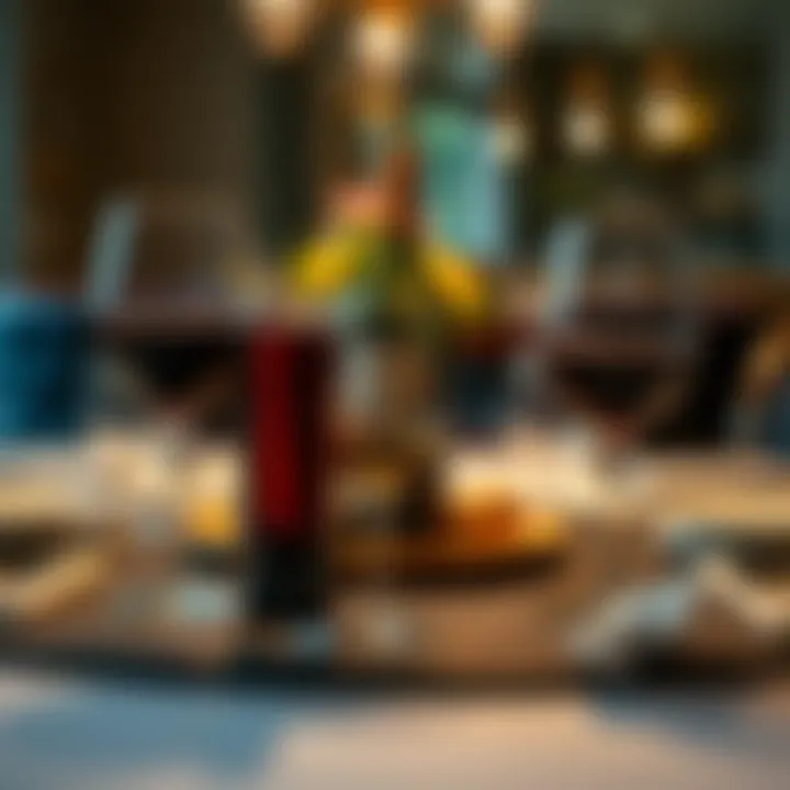 A sophisticated wine pairing setup at a fine dining table