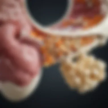 Bone Structure and Vitamins Illustration of bone structure highlighting the importance of vitamins