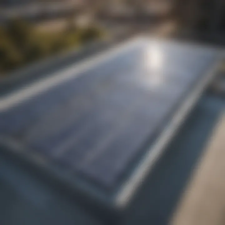 A solar panel installation atop a corporate building, representing Exxon's investment in solar technology.